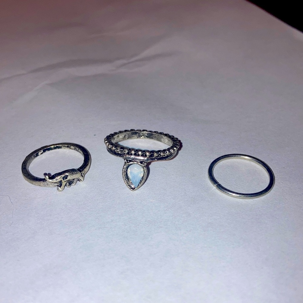 925 Silver Plated Rings (Set of 7)